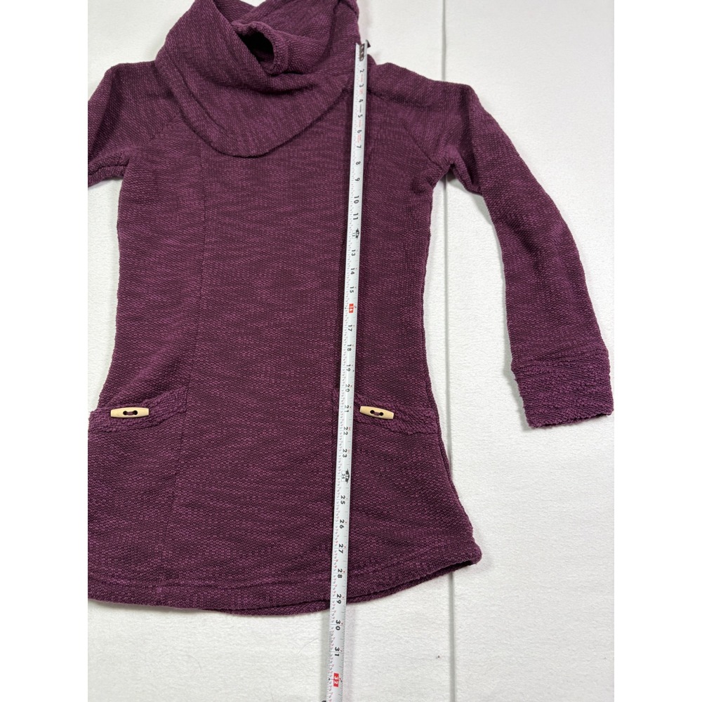 Storm Creek Womens XS Plum Purple Cowl Neck Tunic Pullover Toggle Pocket Sweater - Picture 5 of 6